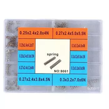 100 шт. пружин сжатия 10 разных размеров мини-пружины из нержавеющей стали с футляром для ремонта