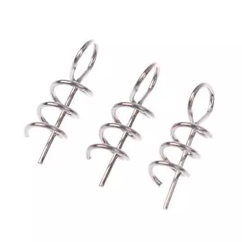 100 шт. пружинный фиксатор из нержавеющей стали, рыболовный винт, кривошипный крючок, пружинный поворотный замок, соединитель рыболовного крючка для мягкой приманки