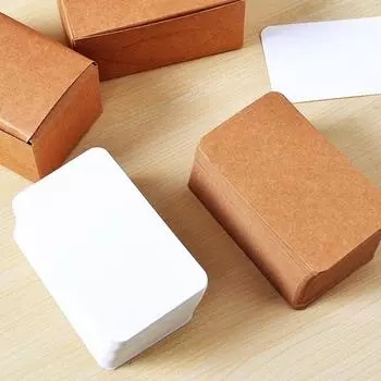 100 шт., пустая карточка из крафт-бумаги, визитная карточка, подарочная карта «сделай сам», на Новый год, день рождения, 89x52 см белый