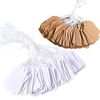 100 шт. пустые ценники теги шнурок галстук часы ювелирные изделия дисплей товар ценник бумажные карточки прямоугольный пустой ценник