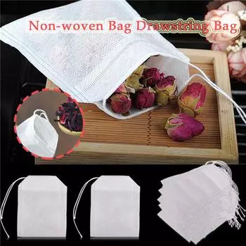 100 шт. пустые чайные пакетики, термосвариваемая фильтровальная бумага, чайный пакетик с травами, свободный чайный пакетик белый