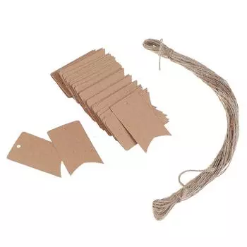 100 шт. пустые крафт-бумага ювелирные изделия цена свадебные этикетки строка ценники с нитью 20 м