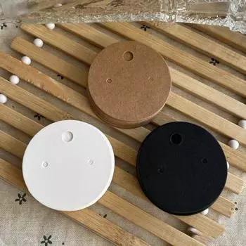 100 шт., пустые круглые держатели для сережек, карточки для поделок и розничных продаж, идеально подходят для подвешивания сережек и демонстрации ювелирных изделий чёрный