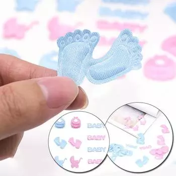 100 шт., пустышка со следом, сплошной цвет, реквизит для детского душа, стол, конфетти, детская коляска, нагрудник, стиль C