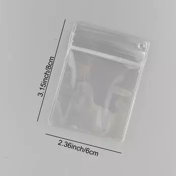 100 шт. ПВХ пакеты для хранения на молнии с отверстиями для подвешивания - Многоразовые прозрачные защитные рукава для ювелирных изделий, рукоделия, канцелярских товаров и домашней организации 100pcs