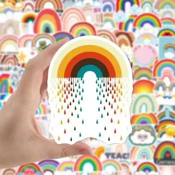 100 шт. радужные наклейки, различные украшения своими руками, очаровательные стаканы для воды, чемоданы, мотоциклы, скейтборды, граффити, детский подарок