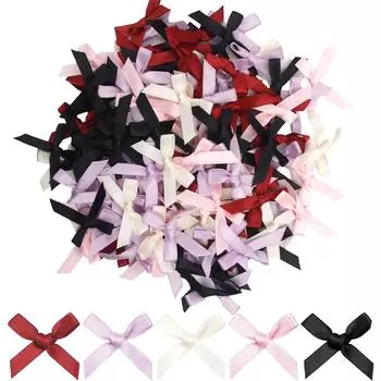 100 шт. разноцветная лента бант ручной работы бант для подарочной коробки украшение бант 3,5*3,5 см фиолетовый