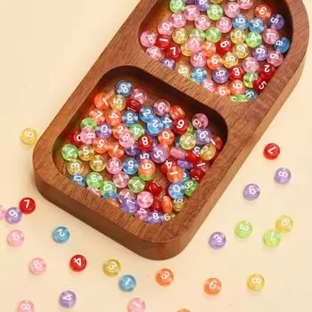 100 шт разноцветные акриловые круглые цифровые бусины 6,5 мм цифровые бусины для изготовления ювелирных изделий и браслетов «сделай сам» ожерелья Style 6