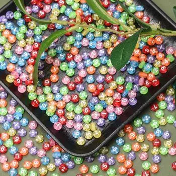 100 шт разноцветные круглые акриловые бусины с цифрами 0-9, цветные бусины с арабскими цифрами, свободные бусины, сделай сам, изготовление ювелирных изделий, браслет, ожерелье, брелок Style 6