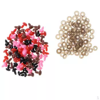 100 шт. разноцветные носы-для животных, собак, мягкие игрушки, плюшевый мишка, поделки, как показано на рисунке,