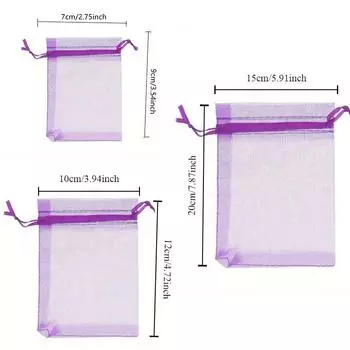 100 шт разноцветных сетчатых подарочных пакетов с завязками, прозрачные мешочки из органзы для свадебных вечеринок, подарков на День святого Валентина, инструменты для хранения 7x9cm