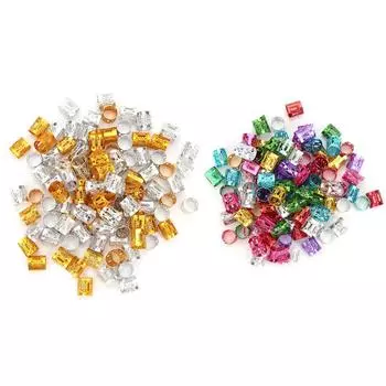 100 шт. регулируемые дреды, косы, бусины, кольца, манжеты, украшения для волос, аксессуары для парика золотой/серебряный