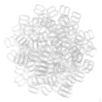 100 шт. Регулятор регулировки лямок бюстгальтера, ползунковые крючки с пряжкой, застежка для бикини - прозрачная, 8 мм