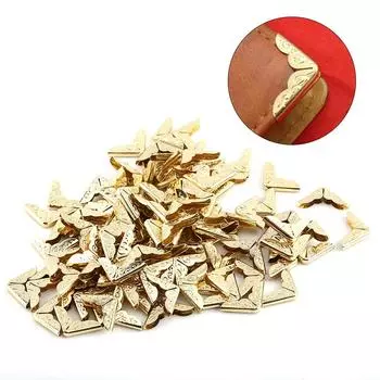 100 шт., ретро-желтые металлические книги, альбомы, меню, папки для ноутбуков, угловые протекторы для файлов