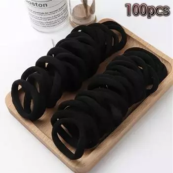 100 шт. резинки для волос для женщин и девочек, высокая эластичная резинка для волос, держатели для хвостиков, резинки для волос, аксессуары