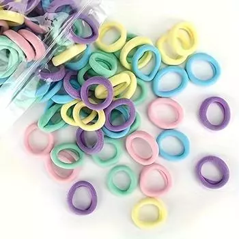 100 ШТ Резинки для волос - Мини Бесшовные Резинки для волос - Мягкие Держатели для хвостика Подходят для женщин