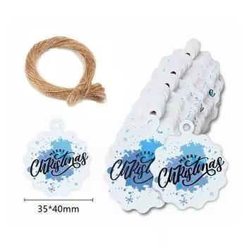 100 шт. Рождественская бирка с рисунком из крафт-бумаги, подарочная открытка с подвесной веревкой, украшение на рождественскую елку 2023 года 900*2000*150MM