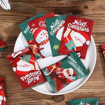 100 шт. рождественские герметичные пакеты для упаковки печенья товары для рождественских вечеринок