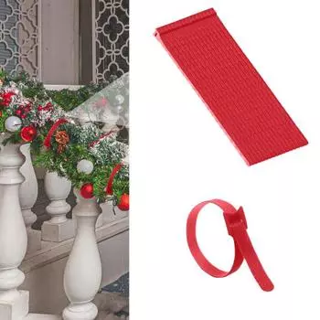 100 шт. рождественские гирлянды, зеленые/красные стяжки для крепления кабеля, регулируемые нейлоновые стяжки для садовых растений, для лестниц с венками из деревьев зелёный
