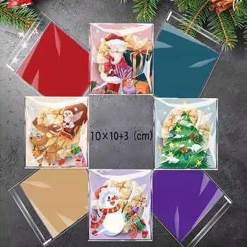 100 шт. рождественские конфеты печенье мешочки мультфильм Санта-Клаус печенье подарочная упаковка мешок 2024 Merry Xmas Navidad вечеринка сувениры принадлежности Random 100pcs