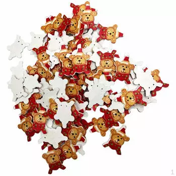 100 шт. Рождественские пуговицы с отверстиями для шитья своими руками