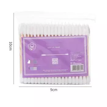 100 шт., розовые ватные палочки с двойной головкой, женские средства для снятия макияжа, хлопковые аксессуары для чистки ушей, носа белый