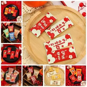 100 шт., ручная работа, упаковка для конфет нуга, мешочки для печенья, новогодний герметичный пакет для закусок 3.5x8.5cm-2