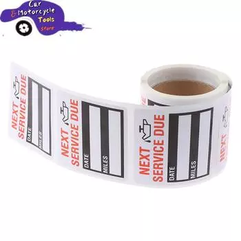 100 шт./рулон Наклейки с напоминанием о замене масла, наклейки на окна, самоклеящиеся этикетки из ПЭТ, автомобильные наклейки «СЛЕДУЮЩЕЕ ОБСЛУЖИВАНИЕ» чёрный