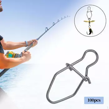 100 шт. рыболовные снасти, снасти с замком, быстросменные зажимы из нержавеющей стали для 8mm