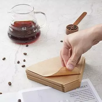 100 шт. с ручкой конусный кофейный фильтр бумажный U-образный кофейный фильтр для кофеварки бумажный уличный S