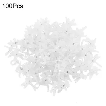 100 шт. садовых инструментов, зажимы для стеблей, выращивание орхидей, пластиковые мини-стебли цветов, прозрачные