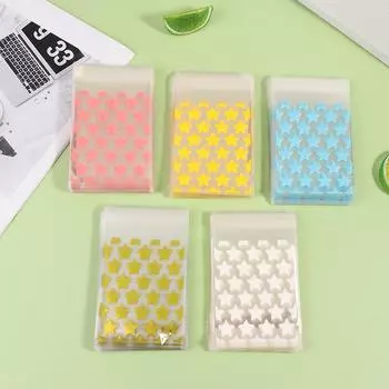 100 шт. самоклеящаяся герметичная карманная сумка для конфет, свадебная пластиковая прозрачная сумка, небольшой подарочный пакет с орнаментом, сумки для украшения вечеринки розовый