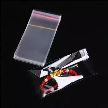 100 шт. самоклеящиеся пакеты OPP, пластиковые целлофановые пакеты, подарки, конфеты, сумка для упаковки ювелирных изделий 6x10cm
