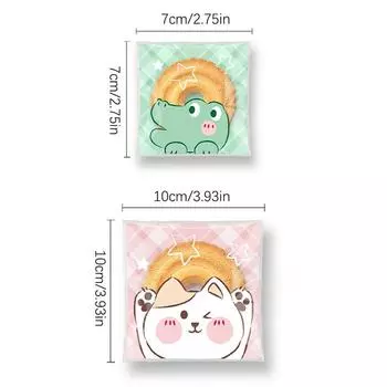 100 шт. самоклеящихся пакетов с изображением милого медведя для закусок, печенья и клюквенных сладостей — идеально для вечеринок и подарков Panda S