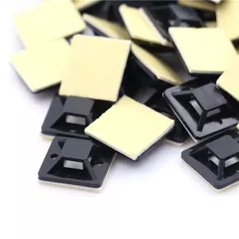 100 шт. самоклеящийся держатель для крепления кабельных стяжек 20 X 20 X 6 мм