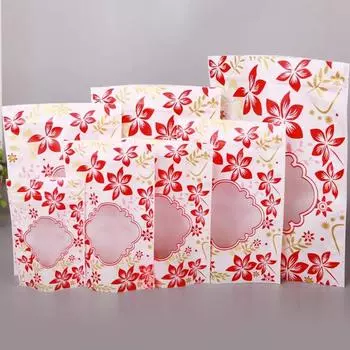 100 шт. Самозапечатывающийся пакет с принтом, цветные прозрачные герметичные пакеты, небольшой пластиковый герметичный трехмерный упаковочный пакет 10x15+3cm