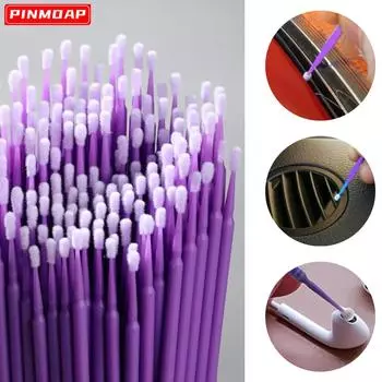 100 шт., щетки для инструментов для обслуживания автомобиля, одноразовые кисти для подкраски, микро-наконечник, щетка для детализации автомобиля, аксессуары с маленьким наконечником белый