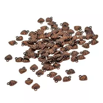 100 шт. СДЕЛАНО С ЛЮБОВЬЮ Подвески в форме сердца для изготовления ювелирных изделий своими руками 12x10mm