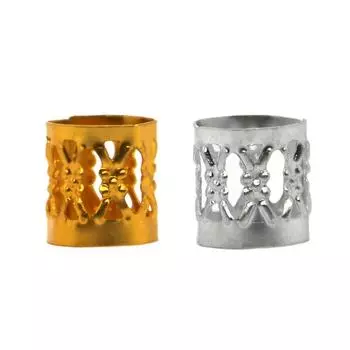 100 шт. Серебряные бусины для грязных косичек, заколка для волос, кольца для дредлоков, зажим-манжета для волос, DIY Gold and silver mixture