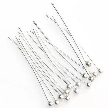 100 шт. серебряные тона с шаровым наконечником, шпильки для изготовления ювелирных изделий, DIY ремесла, заколки для волос 40 mm серебряный