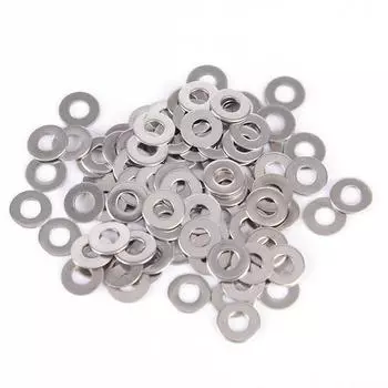 100 шт. шайбы из нержавеющей стали, метрические плоские шайбы, комплект винтов M3 M4 M5 M6 M8 M10 M3 серебряный