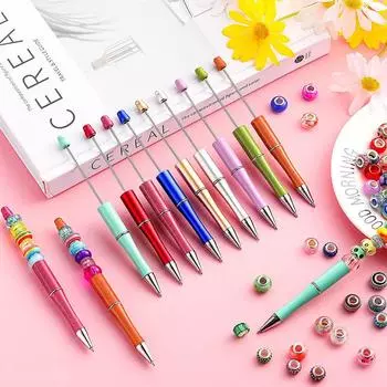 100 шт. шариковых ручек с бисером в виде конфет, подарочные ручки для письма, ручки с бисером, ручка с бисером, подарок «сделай сам» для студента, канцелярские принадлежности Mix Colors чёрный