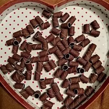 100 шт., шлифовальные ленты для дизайна ногтей, электрическая дрель для ногтей, шлифовальная машина для маникюра и педикюра, фрезы 80 120 180 Песочное кольцо 180#