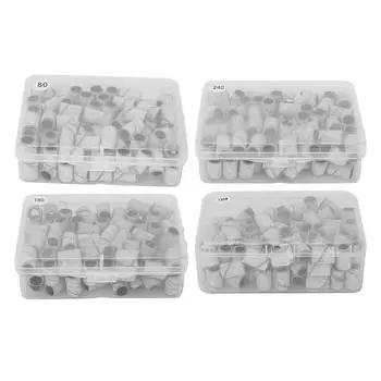 100 шт., шлифовальные ленты для дизайна ногтей, профессиональные шлифовальные кольца для маникюра, инструменты для маникюрного салона, белые 80#