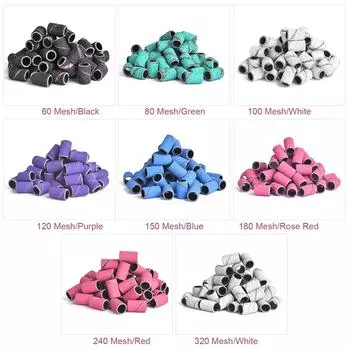 100 шт., шлифовальные ленты для сверл для ногтей, набор лент для сверл для ногтей, инструменты для удаления геля и педикюра