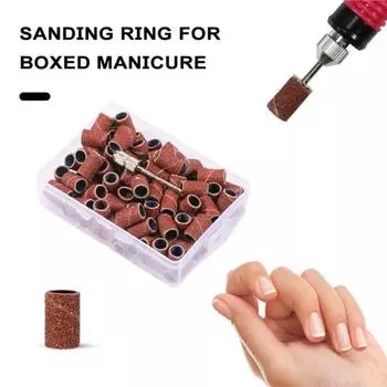 100 шт. шлифовальные ногти с матовым сверлом для ногтей, полоски для полировки маникюра, песочное кольцо коричневый