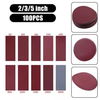 100 шт. шлифовальных дисков, круглых абразивных наждачных бумаг, зернистость 800-3000, шлифовальная лента, полировальная бумага, угловая шлифовальная машина 2inch