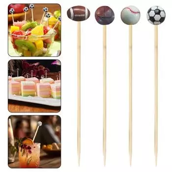 100 шт. шпажки для коктейлей, зубочистки для футбола, бамбуковые шпажки для коктейлей, регби, для закусок, праздничные атрибуты, палочки для сэндвичей с фруктами 9cm rugby