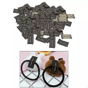 100 шт., швейные этикетки, пришивные этикетки ручной работы на одежде, бирки с английскими словами для предметов Gold Word