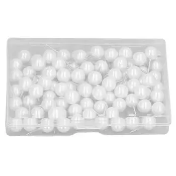 100 шт. швейных булавок 10x20 мм/0,4x0,8 дюйма жемчужно-белого цвета с шарообразной головкой, упакованных в коробку
